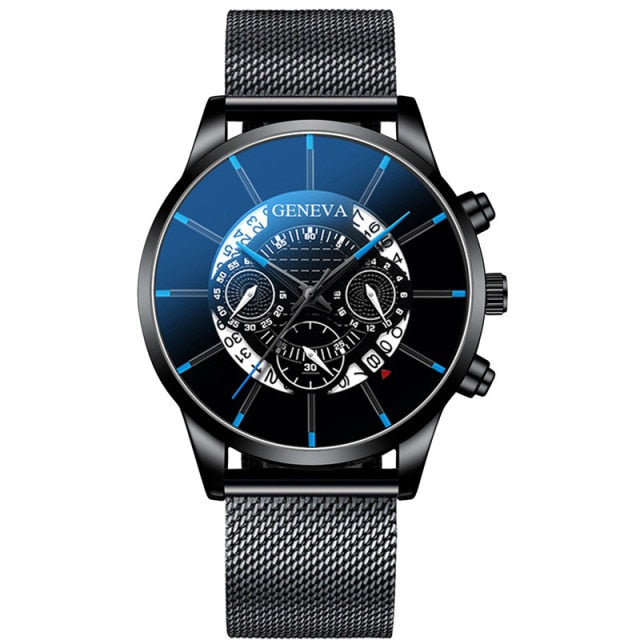 Stainless Steel Watches Luxury Men Business Calendar Quartz Wrist Watch