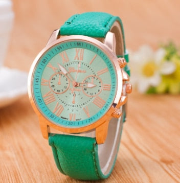 Luxury Brand Leather Quartz Watch Women Men Ladies Fashion Wrist Watch Wristwatches Clock